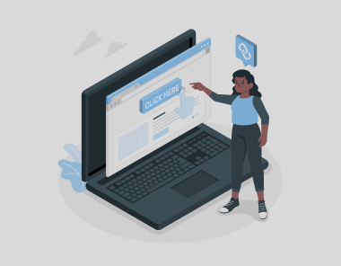 imagem ilustrativa de um site em um notebook